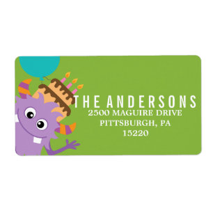 ÉTIQUETTE D'ADRESSE DE RETOUR DU JOUR D'ANNIVERSAI