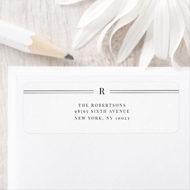 Étiquette d'adresse de retour du Mariage classique (En situation)