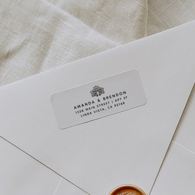 Étiquette d'adresse de retour du Mariage de la gra (Créateur téléchargé)