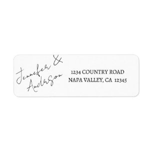 Étiquette d'adresse de retour du Mariage de script