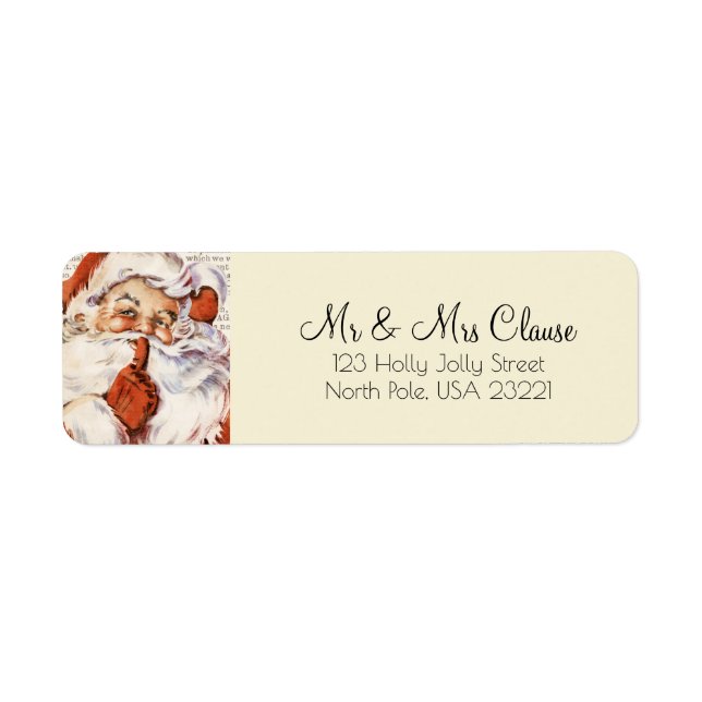 Étiquette d'adresse de retour du Père Noël (Devant)