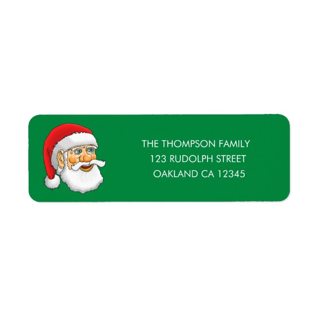 Étiquette d'adresse de retour du Père Noël (Devant)