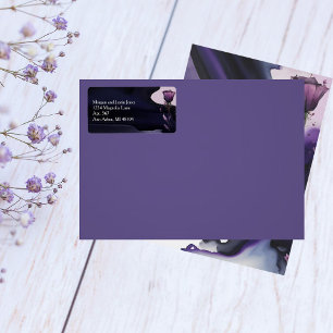Étiquette d'adresse de retour du Rose Violet Vivid