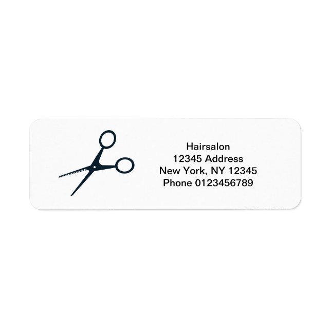 Étiquette d'adresse de retour du salon de coiffure (Devant)