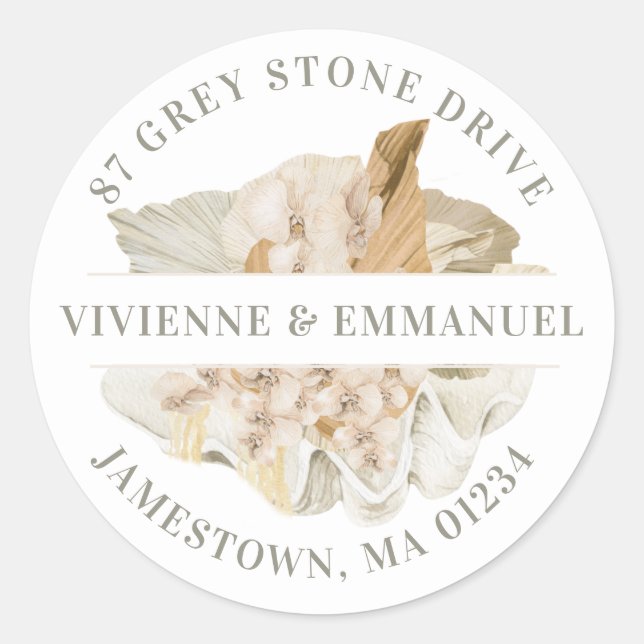 Étiquette d'adresse de retour du saumon rouge de l (Devant)