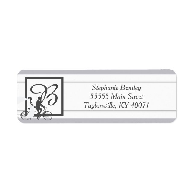 Étiquette D'Adresse De Retour Du Vélo Pour Deux Ma (Devant)
