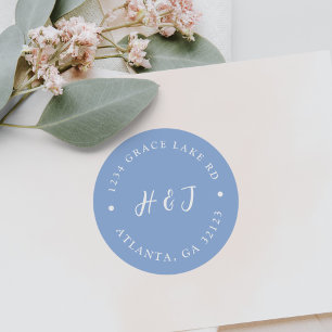 Étiquette d'adresse de retour Dusty Blue Faire-par