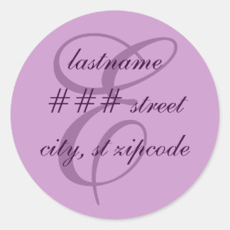Étiquette d'adresse de retour E monogramme