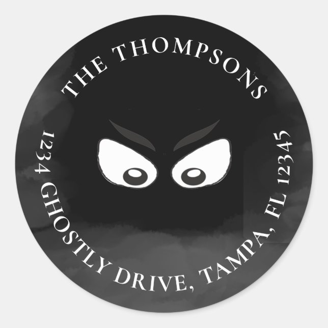 Étiquette d'adresse de retour Éffrayante Ghost Cut (Devant)