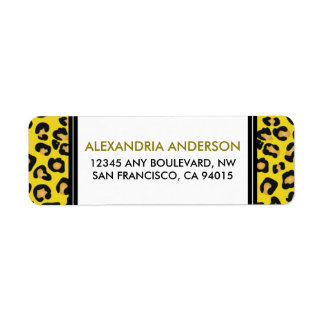 Étiquette d'adresse de retour Empreinte de léopard