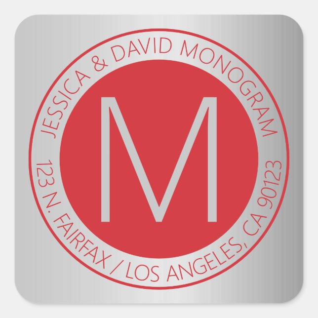 Étiquette d'adresse de retour en argent moderne Re (Devant)