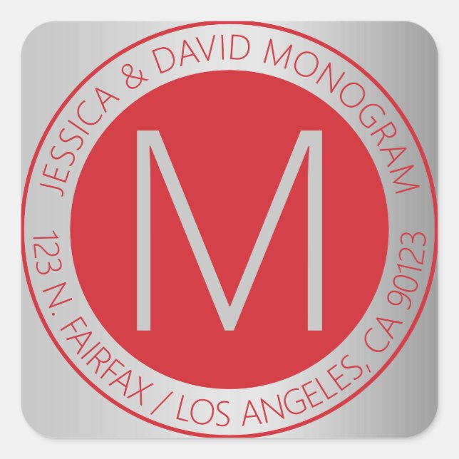 Étiquette d'adresse de retour en argent moderne Re (Devant)