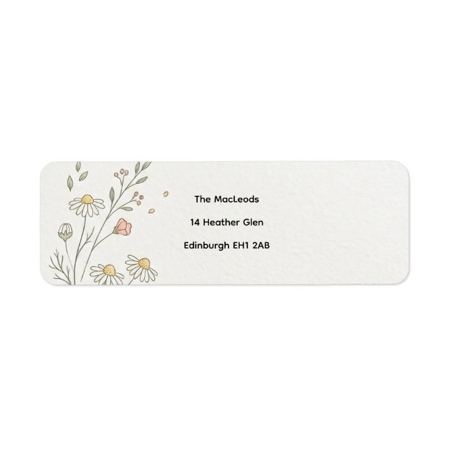 Étiquette d'adresse de retour en ligne d'art flora (Devant)