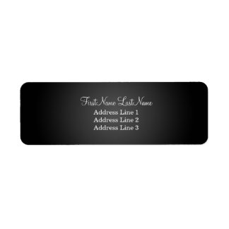 Étiquette d'adresse de retour en noir moderne
