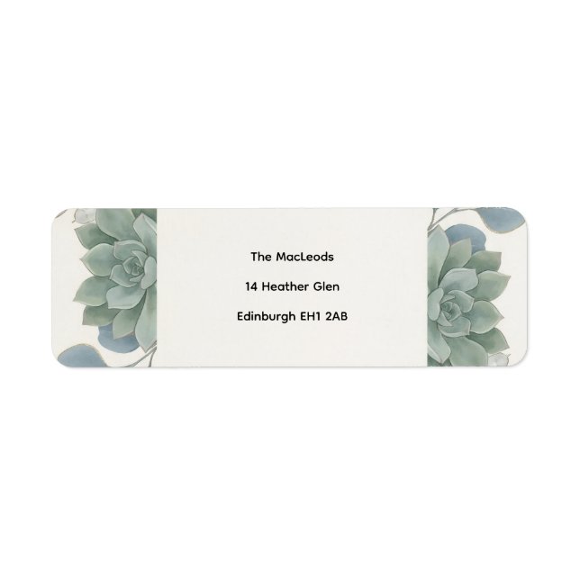 Étiquette d'adresse de retour Eucalyptus Bleu Pous (Devant)
