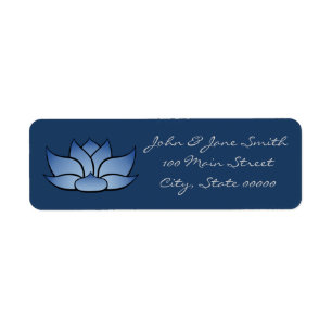 Étiquette d'adresse de retour exquise Lotus in Blu