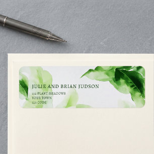 Étiquette d'adresse de retour Feuilles Tropicales 