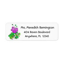 Étiquette d'adresse de retour Fleur fantaisiste
