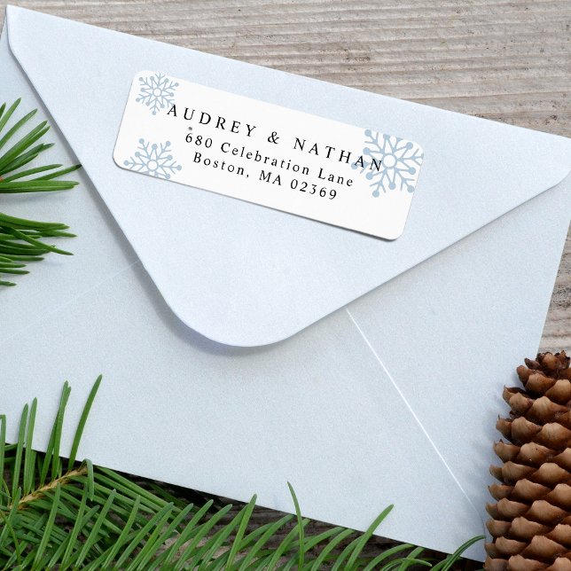 Étiquette d'adresse de retour flocon de neige de f (Holiday Snowflake Return Address Label)