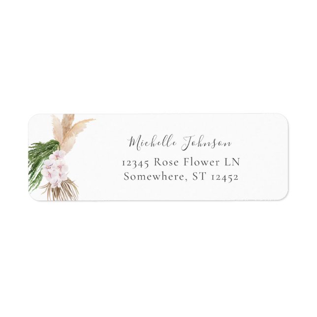 Étiquette d'adresse de retour Floral de plage Boho (Devant)