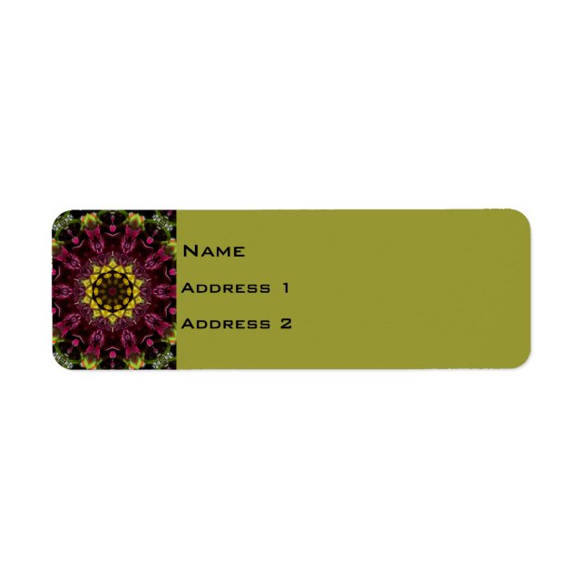 Étiquette d'adresse de retour florale (Devant)