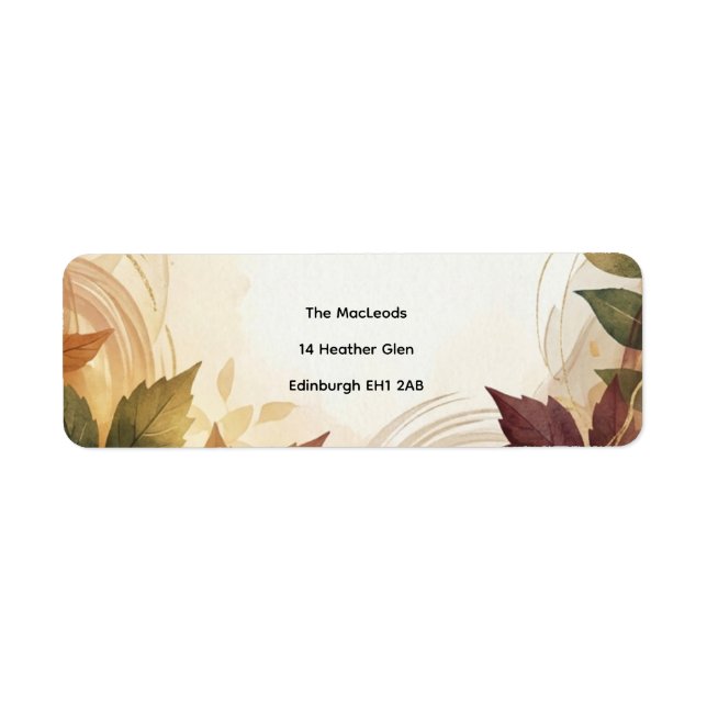 Étiquette d'adresse de retour florale botanique d' (Devant)