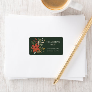Étiquette d'adresse de retour Florale Folk Evergre
