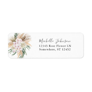Étiquette d'adresse de retour Florale Tropicale Bo