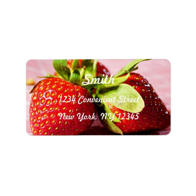 Étiquette d'adresse de retour Fraises (Devant)