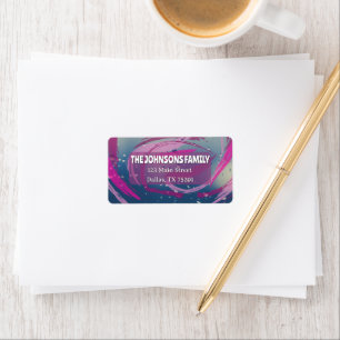 Étiquette d'adresse de retour Fuchsia & Rose tendr
