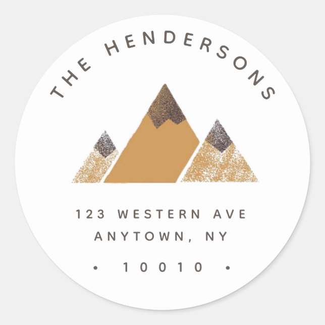 Étiquette d'adresse de retour Gold Mountain (Devant)