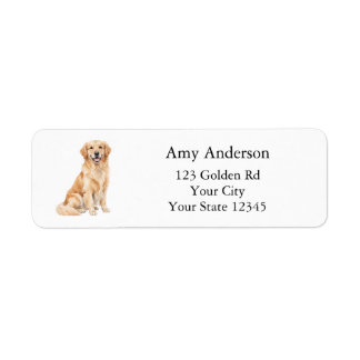 Étiquette d'adresse de retour Golden Retriever