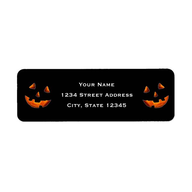 étiquette d'adresse de retour Halloween (Devant)