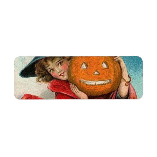 Étiquette d'adresse de retour Halloween vintage (Devant)