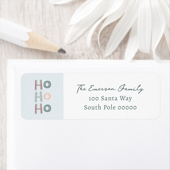 Étiquette d'adresse de retour 'Ho Ho Ho' (Ho Ho Ho Return Address Label
)