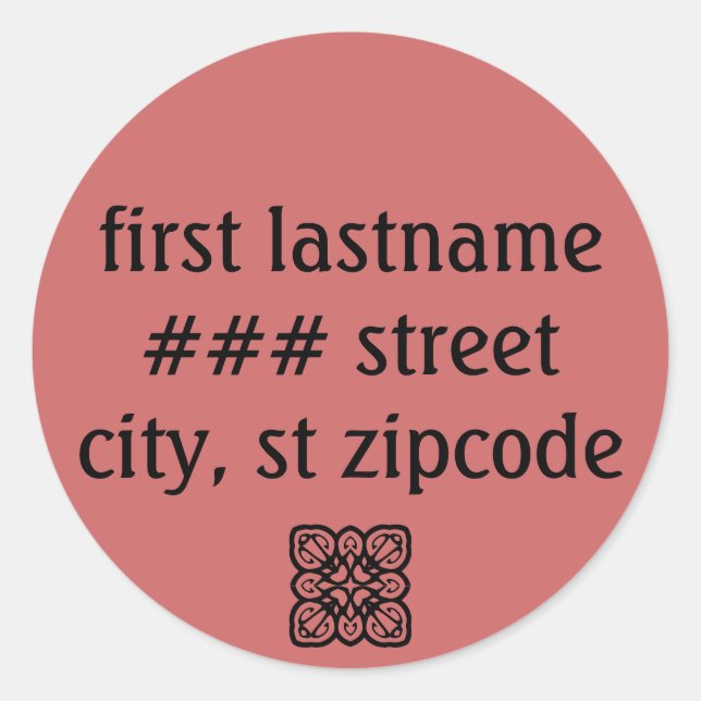 étiquette d'adresse de retour - informations perso (Devant)