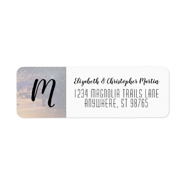Étiquette d'adresse de retour initiale de photo pe (Devant)