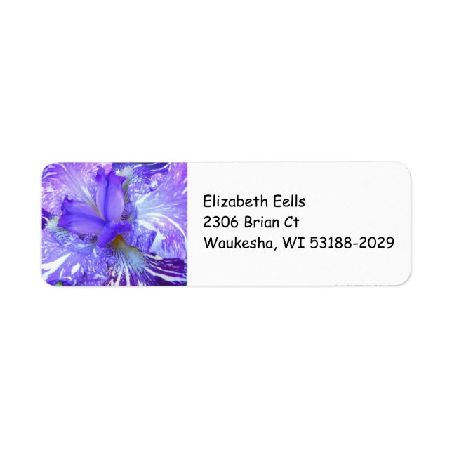 Étiquette d'adresse de retour Iris violet (Devant)