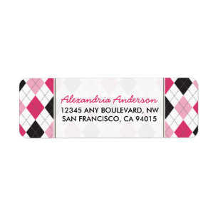 Étiquette d'adresse de retour Jacquard du concept
