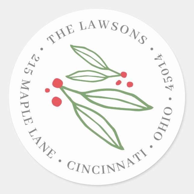 Étiquette d'adresse de retour Joyeux jours fériés (Devant)