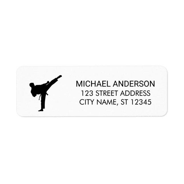 Étiquette d'adresse de retour Karaté / Taekwondo / (Devant)