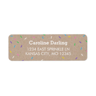 Étiquette d'adresse de retour Kraft Confetti Sprin