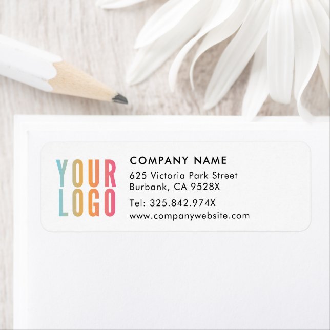 Étiquette d'adresse de retour Logo d'entreprise  (En situation)