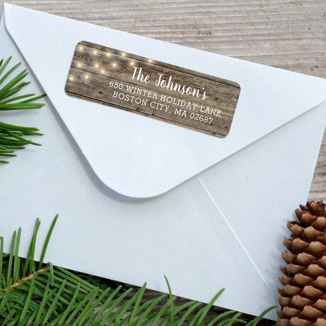 Étiquette d'adresse de retour Lumières Rustiques (Rustic Lights Return Address Label)