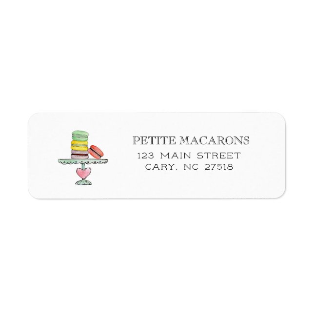 Étiquette d'adresse de retour Macarons mignons sur (Devant)