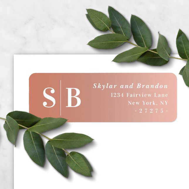 Étiquette d'adresse de retour Mariage Ombre Clay & (Créateur téléchargé)