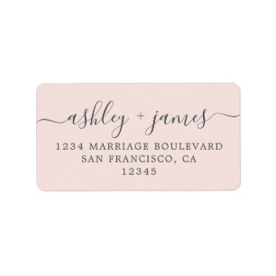 Étiquette d'adresse de retour Mariage rose chic Sc