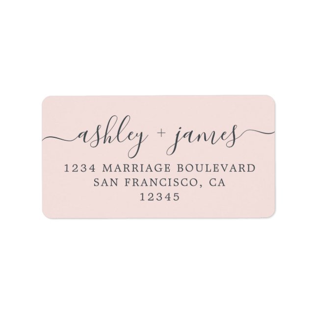 Étiquette d'adresse de retour Mariage rose chic Sc (Devant)