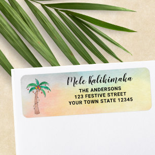 Étiquette d'adresse de retour Mele Kalikimaka