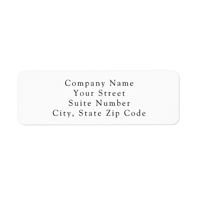Étiquette d'adresse de retour Minimal Simple Éléga (Devant)